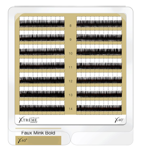 X40 Black Faux Mink Bold Lash Tray 0.20 6MM	