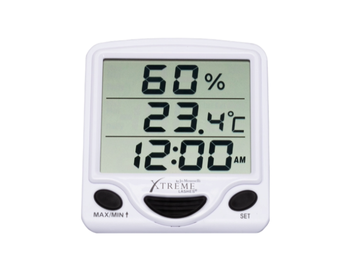 Xtreme Lashes Hygro-Thermometer Clock