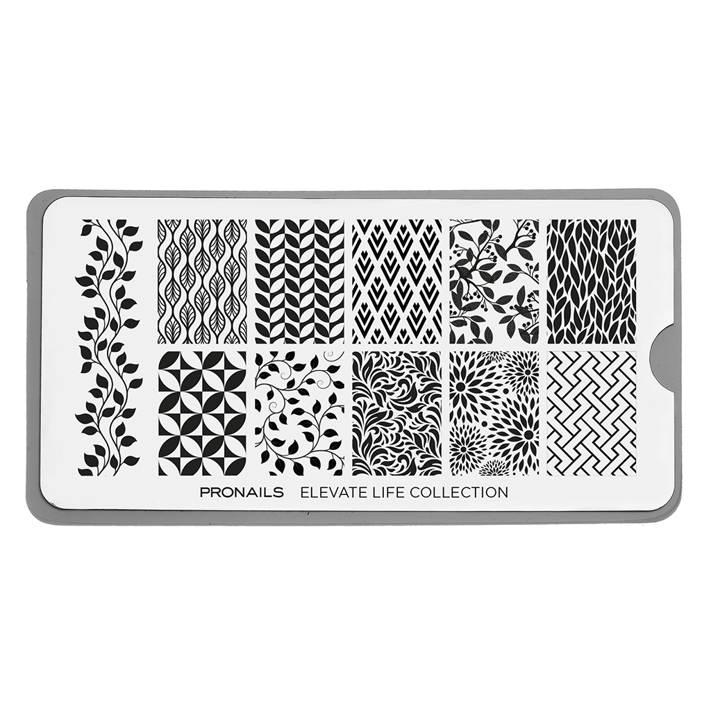 ProNails Stamping Plate Elevate Life Collection + Scraper