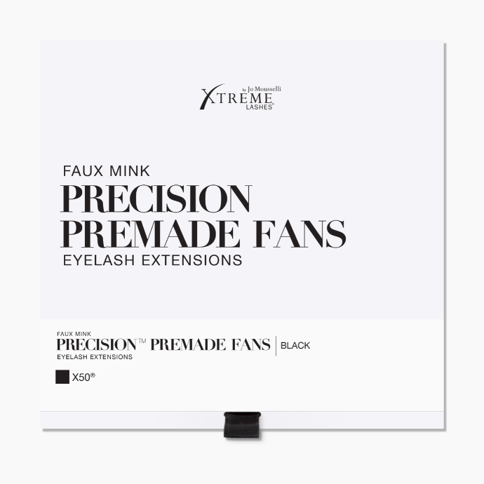 X50 Black Faux Mink Precision Premade Fans 0.05 mm | 7-15 mm | 3D