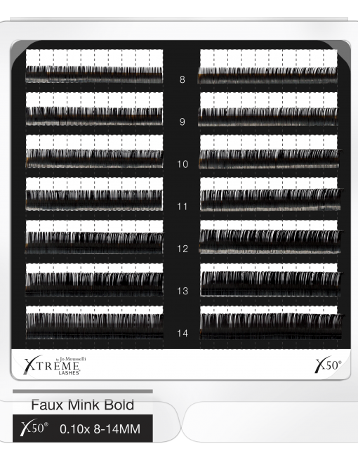 [48012014] X50 Black Faux Mink Bold Lash Tray 0.20 14MM